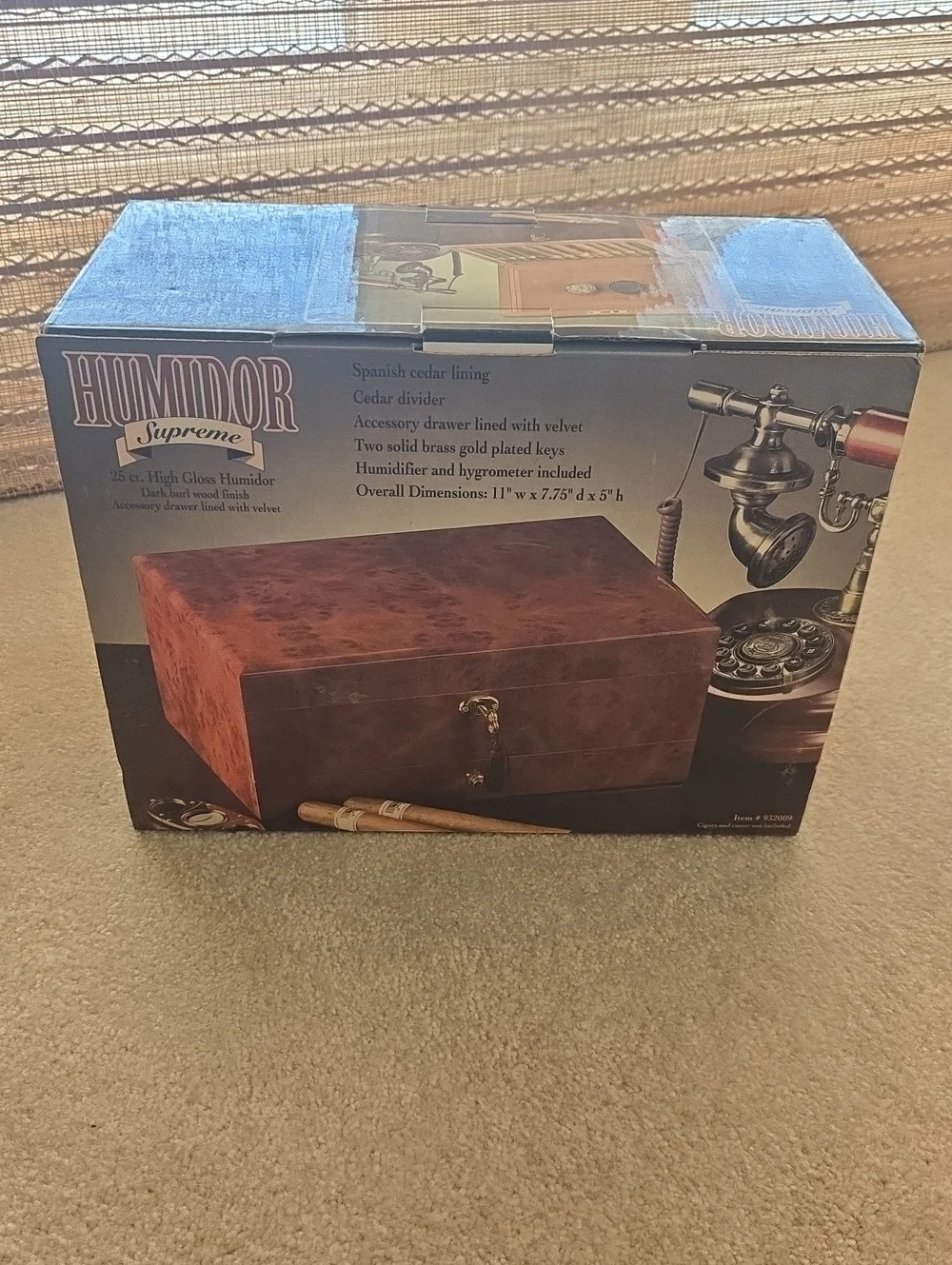High Gloss Cedar-Lined 25 Count Humidor